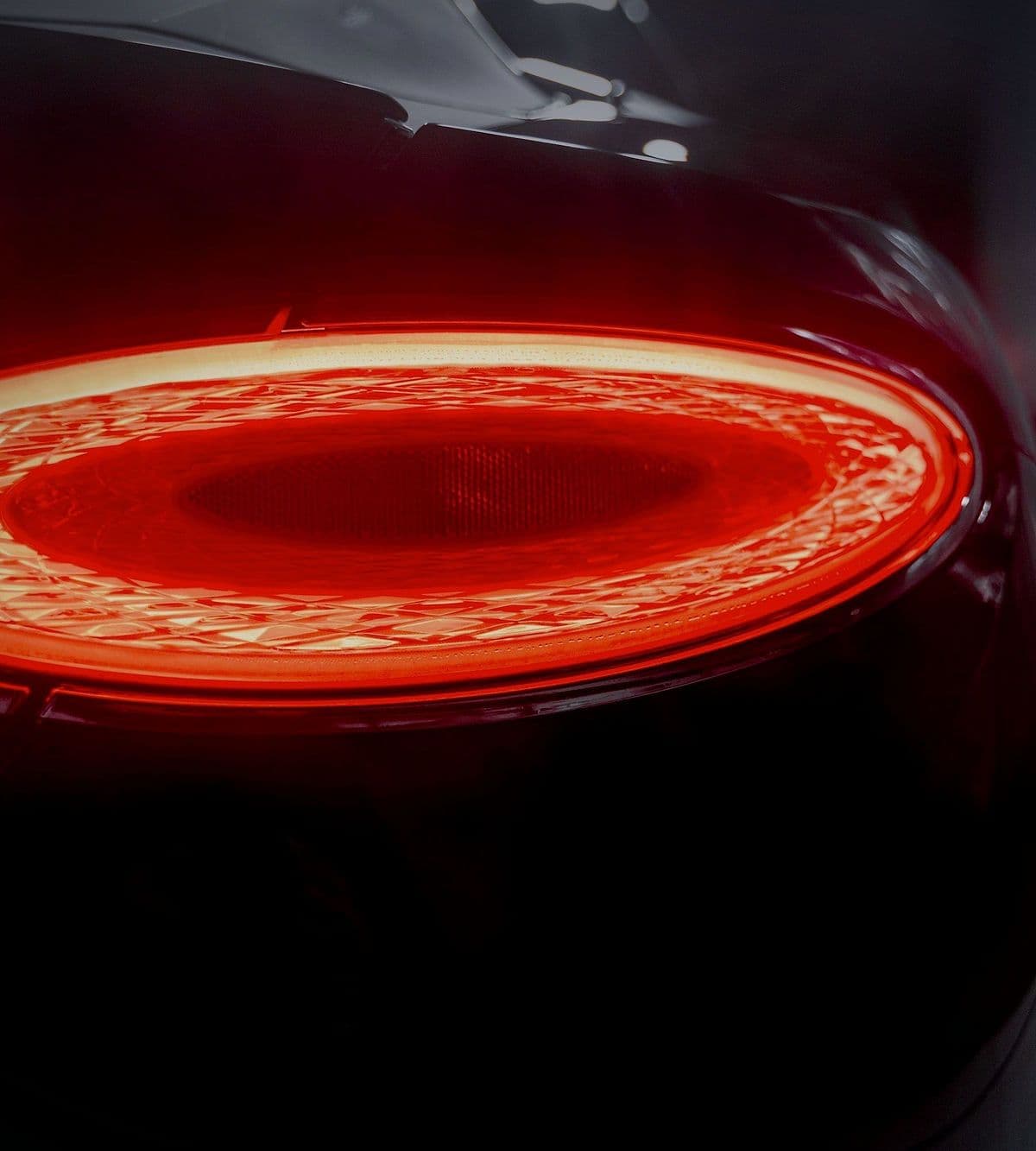 The Continental GT's tail lamp, lit.
